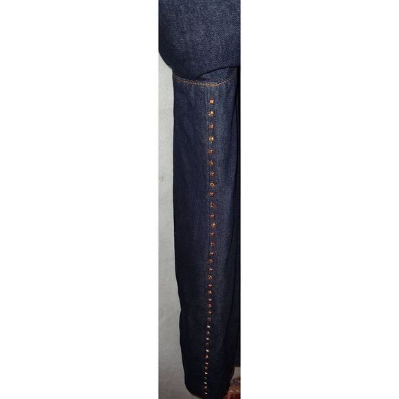 Vintage CAPISTRANO Blue jean STUDDED long jacket. Size 26. - Picture 4 of 8